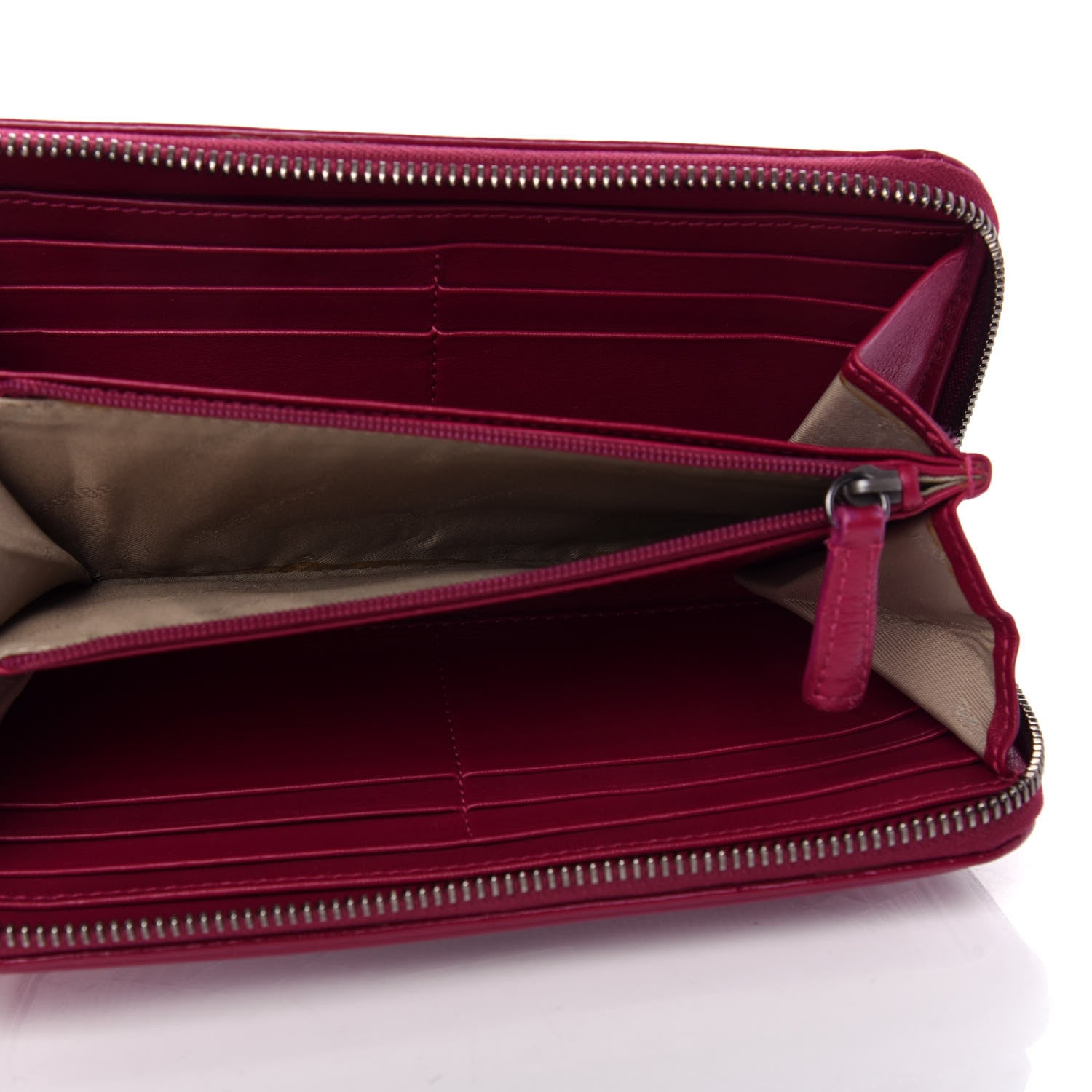 Burberry Patent Check Embossed Large Zip Around Wallet Raspberry Sorbet 5 of 7