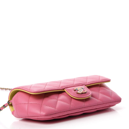 Chanel Lambskin Quilted Glasses Case With Chain Pink Yellow 4 of 12