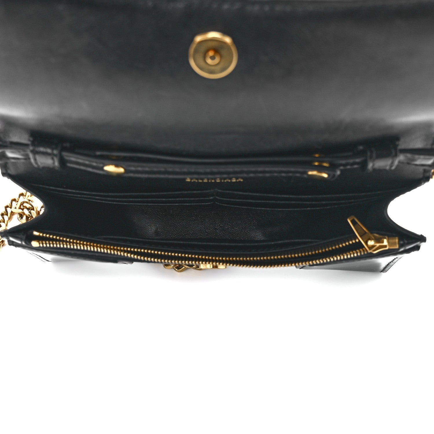Balenciaga Shiny Box Calfskin Hourglass Chain Bag Black 5 of 12