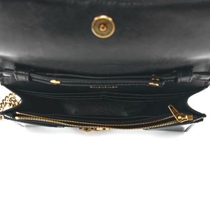 Balenciaga Shiny Box Calfskin Hourglass Chain Bag Black 5 of 12