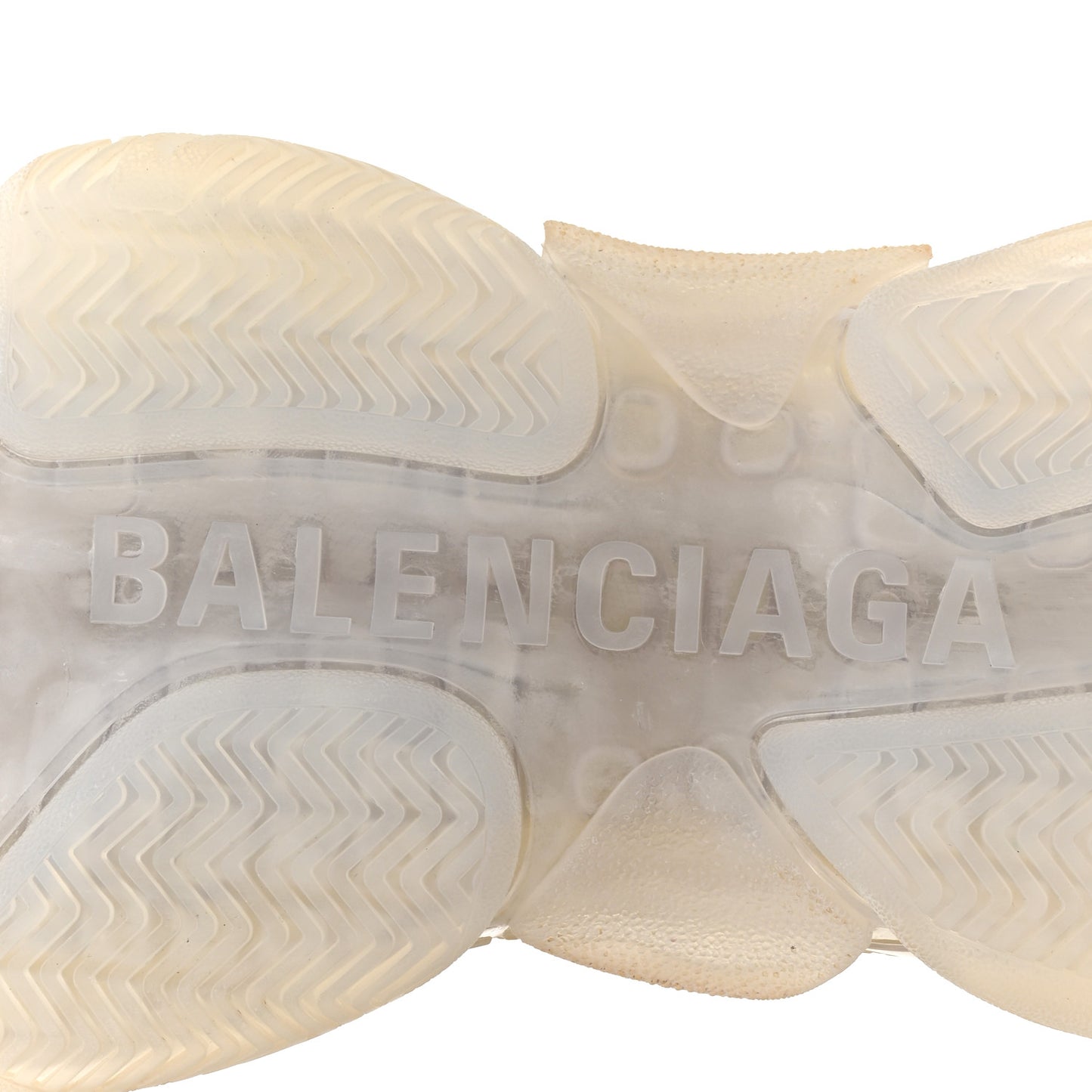 Fabric Mesh Clear Sole Womens Triple S Sneakers 38 White