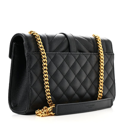 Saint Laurent Grain De Poudre Textured Mixed Matelasse Triquilt Small Monogram Satchel Black 3 of 13