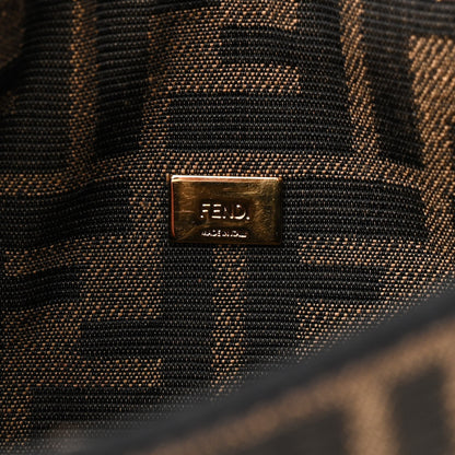 Fendi Fabric Jacquard FF 1974 Mini Baguette Tobacco Moro Black 6 of 12