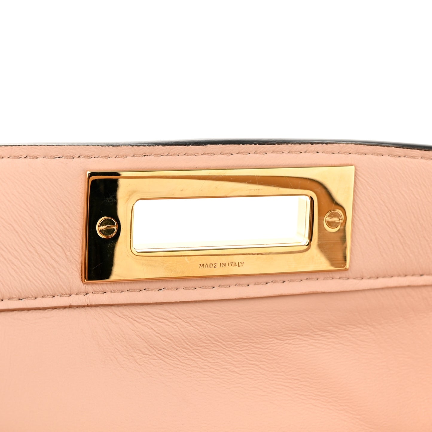 Vitello Seta Shiny Nappa Medium Peekaboo I SEE U Satchel Miele Scuro Light Rose