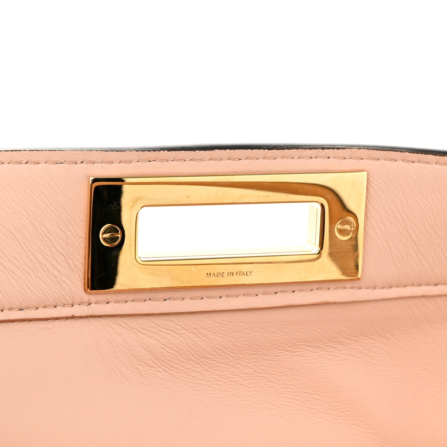Fendi Vitello Seta Shiny Nappa Medium Peekaboo I SEE U Satchel Miele Scuro Light Rose 5 of 9