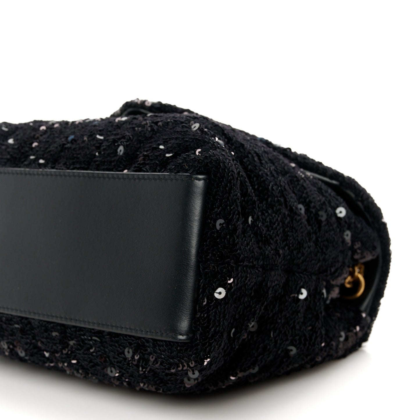 Sequin Y Quilted Monogram Small Loulou Chain Satchel Black