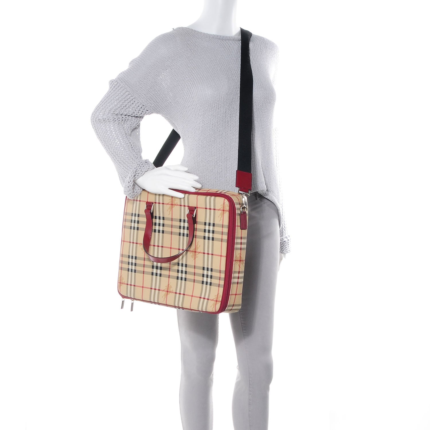Burberry Haymarket Check Small Laptop Case Red 2 of 8