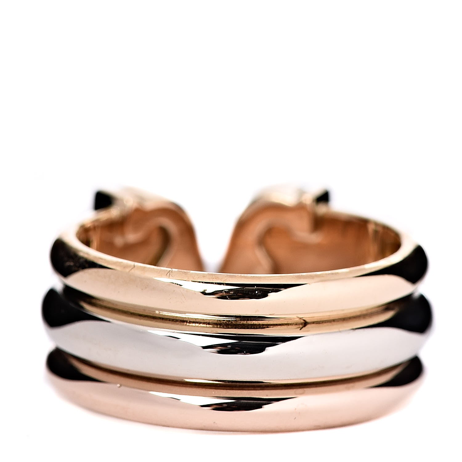Tiffany CARTIER 18K Pink Yellow White Gold C De Cartier Ring 51 5.75 3 of 4