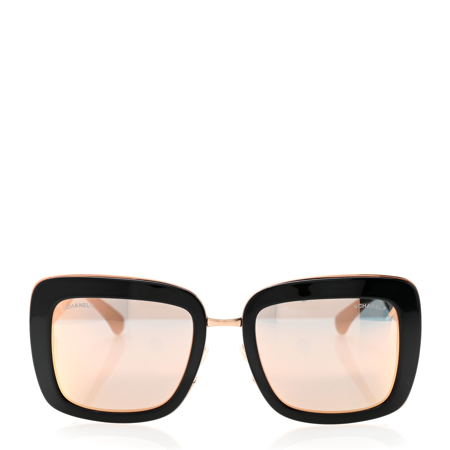 Chanel Metal Square Spring Sunglasses 5369 Black Pink Gold 2 of 7