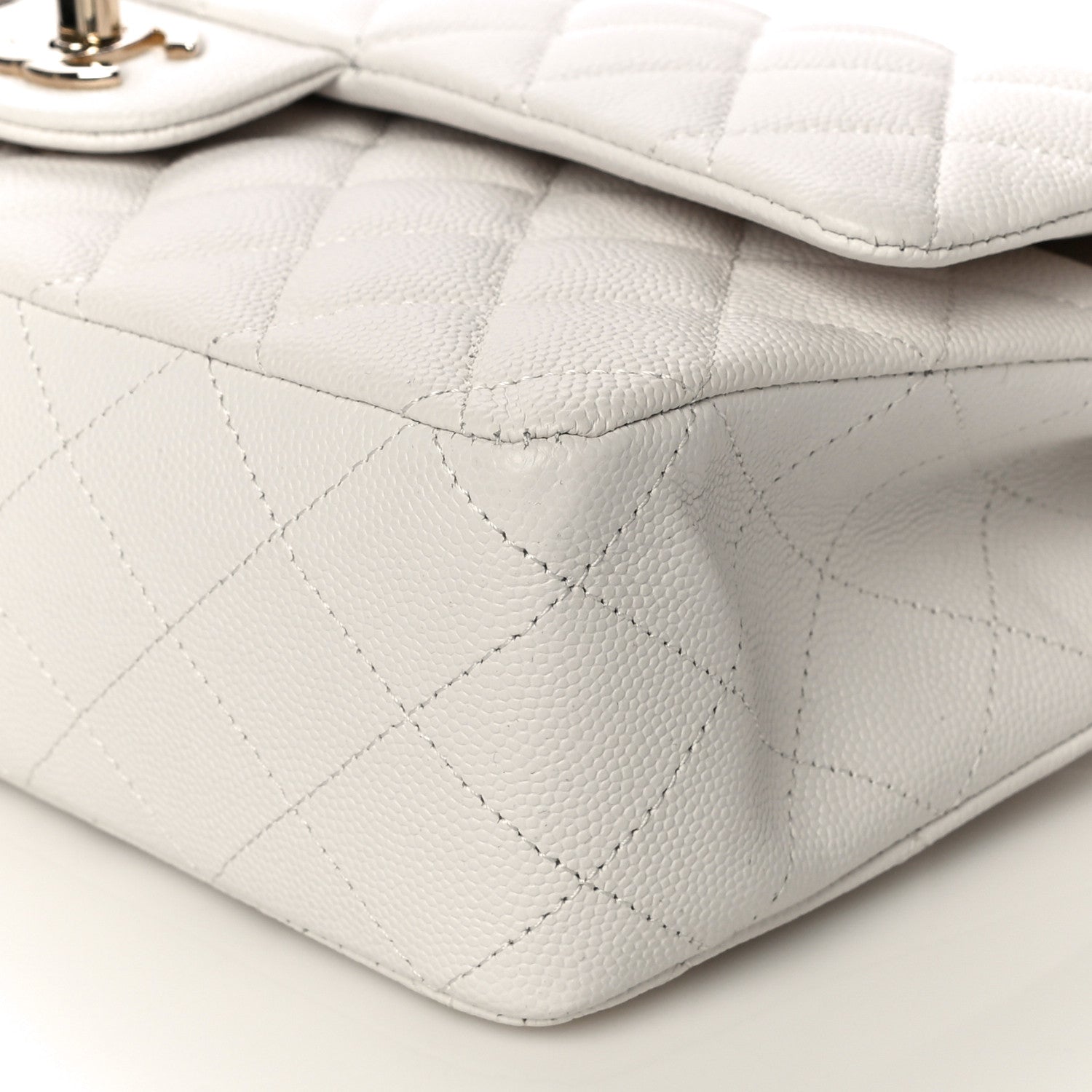 Chanel Caviar Quilted Medium Double Flap White 7 of 11