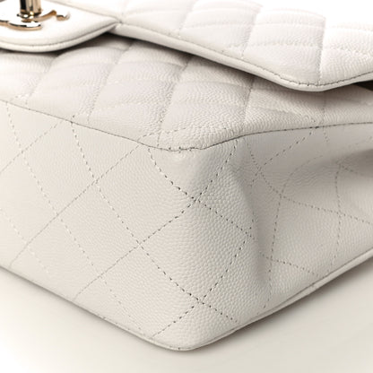 Chanel Caviar Quilted Medium Double Flap White 7 of 11