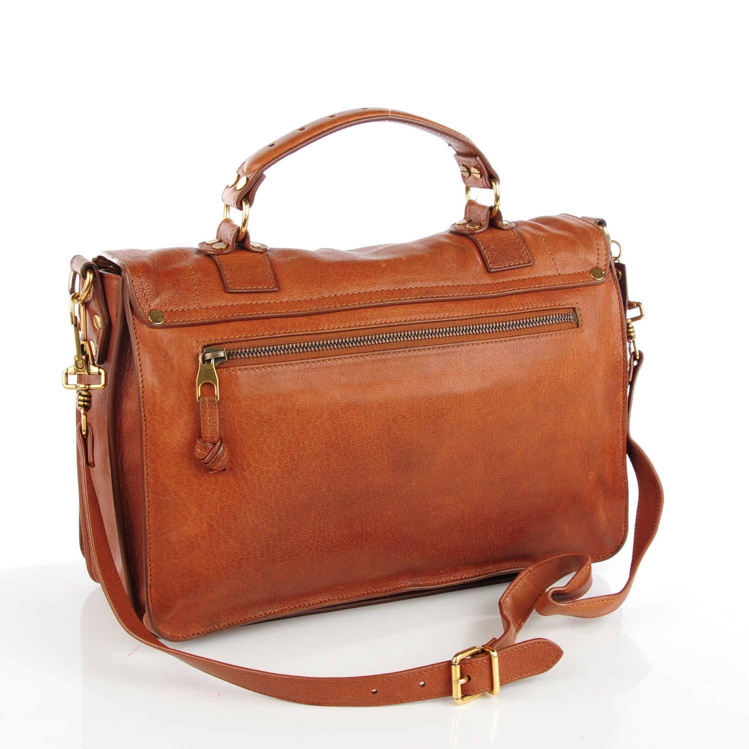 Proenza Schouler Lambskin Medium PS1 Satchel Saddle 3 of 8