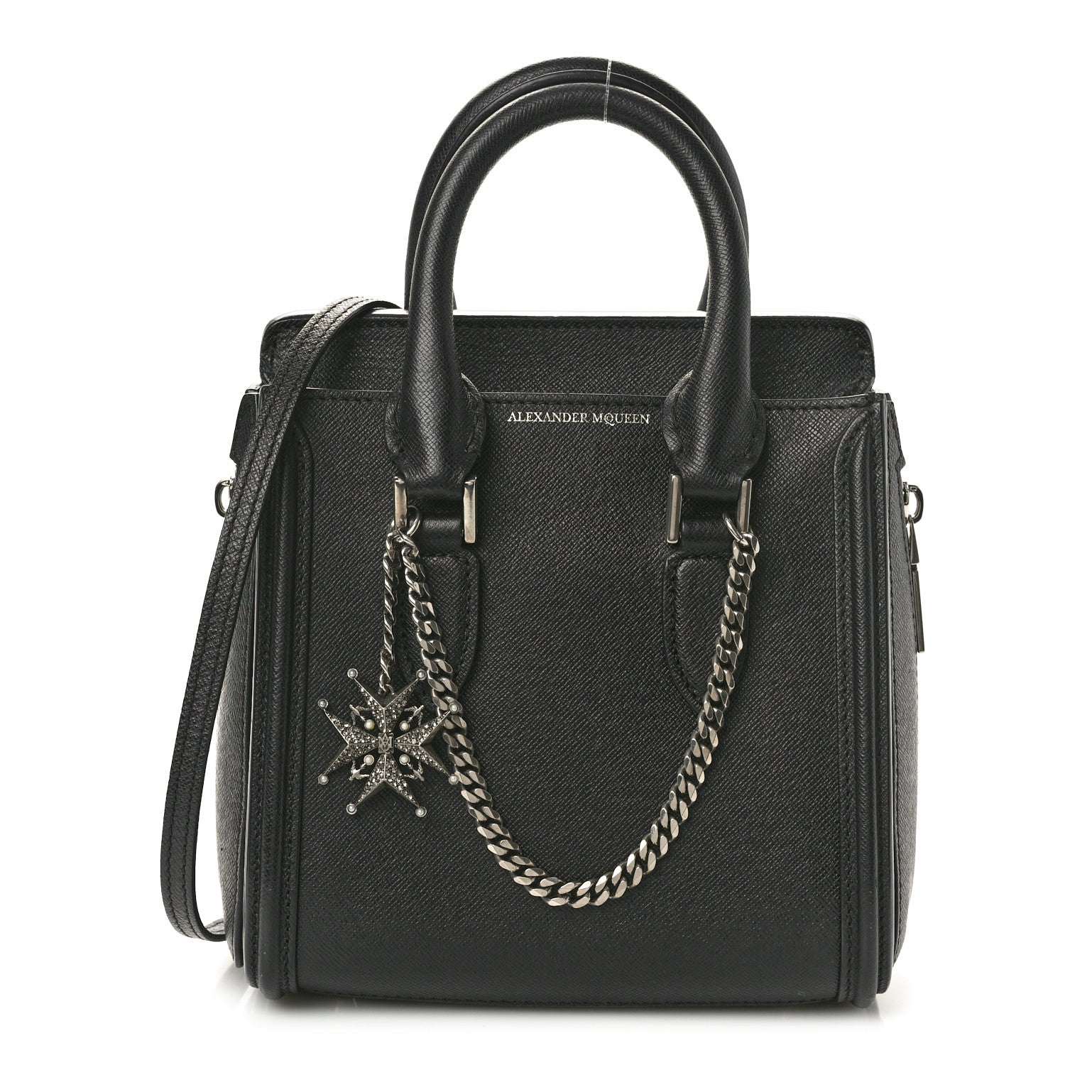 Alexander McQueen Grained Calfskin Small Heroine Black 1 of 9