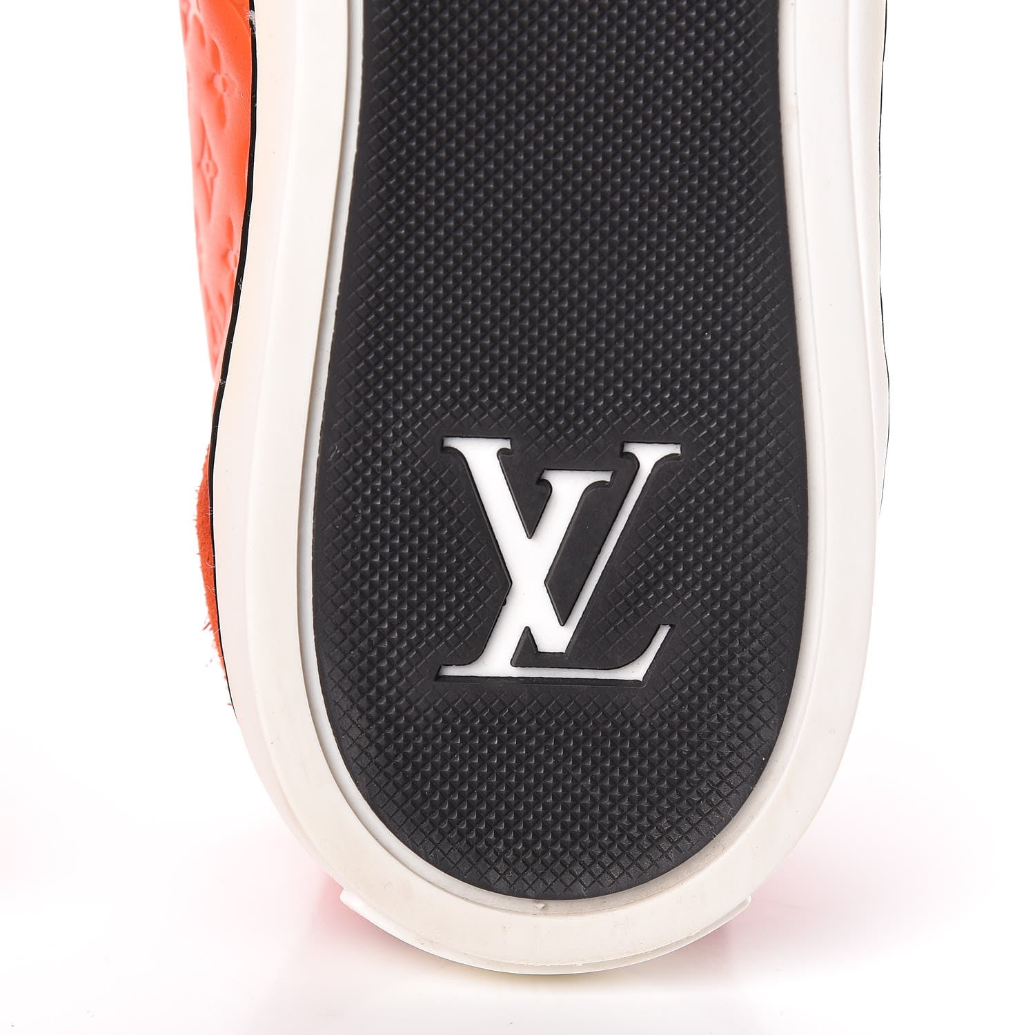 Louis Vuitton Calfskin Embossed Monogram Punchy Sneakers 39 Orange 8 of 10