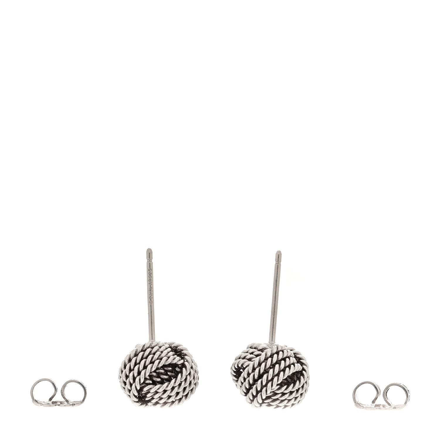 Tiffany Sterling Silver Twist Knot Earrings 3 of 4