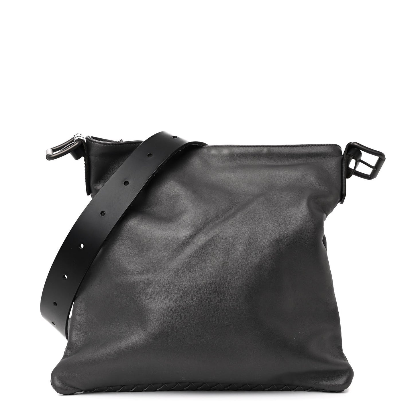 Nappa Intrecciato  Messenger Bag Grey Black