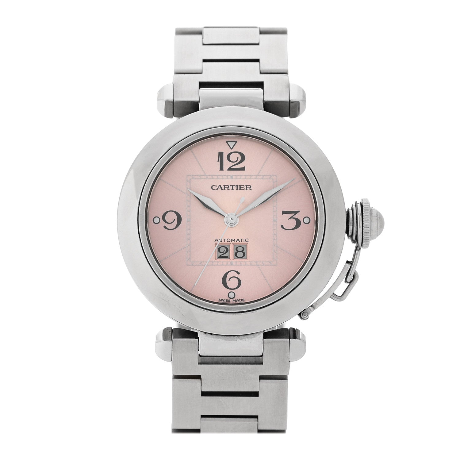 Cartier Stainless Steel 35mm Pasha C Big Date Automatic Watch Pink 1 of 4