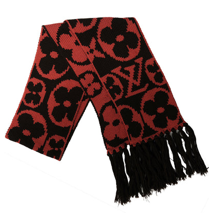 Louis Vuitton Monogram Knit Wool Fringe Scarf Pink Ebene 3 of 5