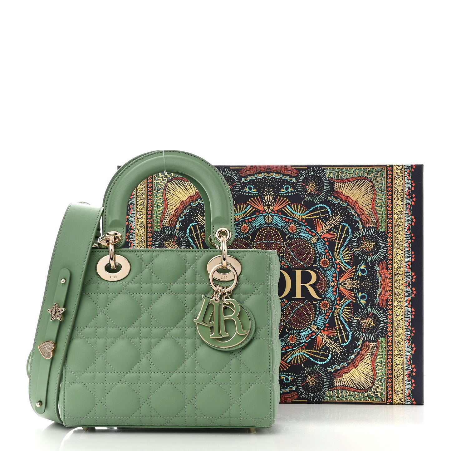 Lambskin Cannage Small My ABCDior Lady Dior Green