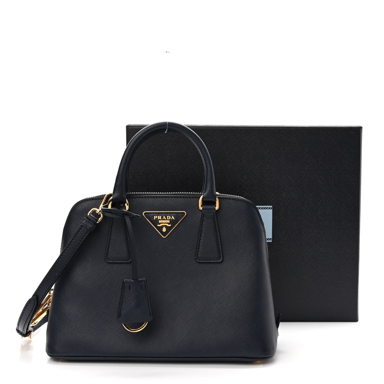 Prada Saffiano Lux Small Promenade Tote Baltico 11 of 11