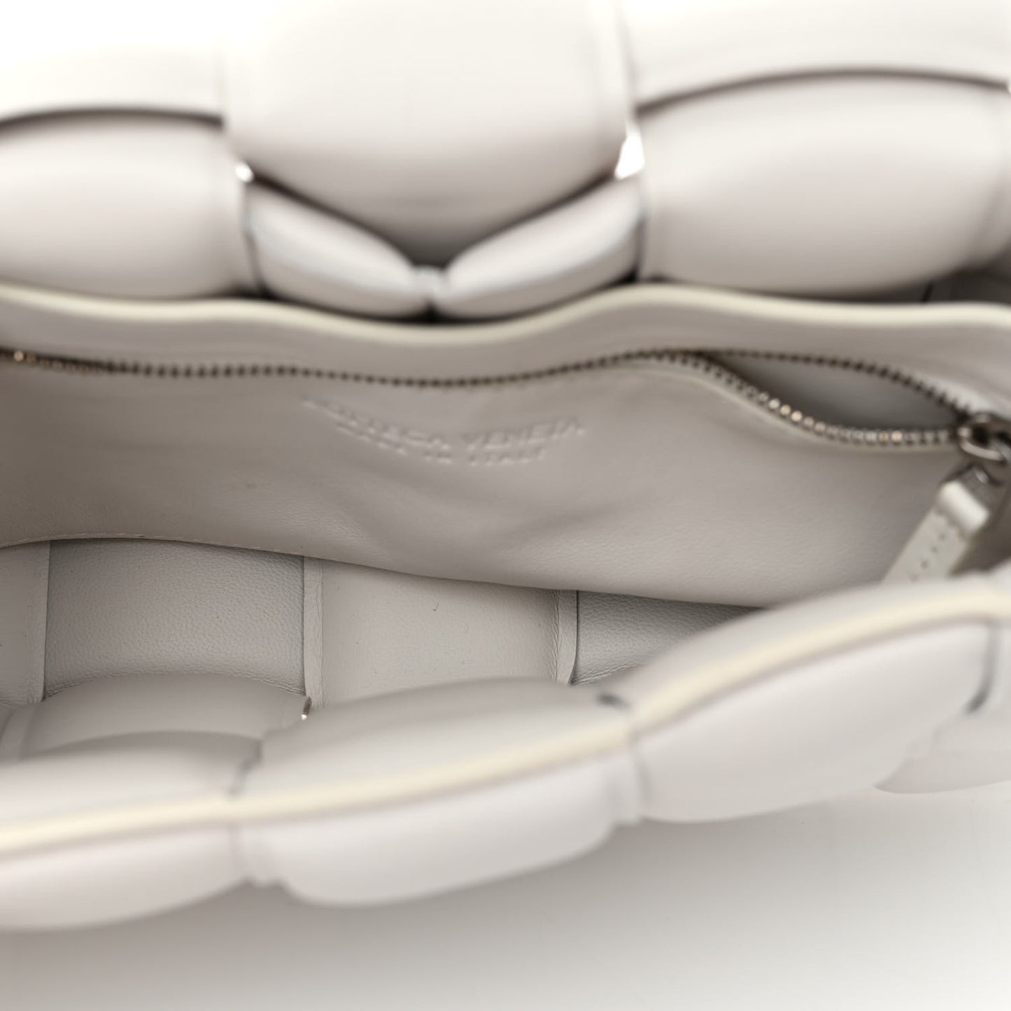 Nappa Maxi Intreccio Padded Cassette Crossbody Bag Chalk