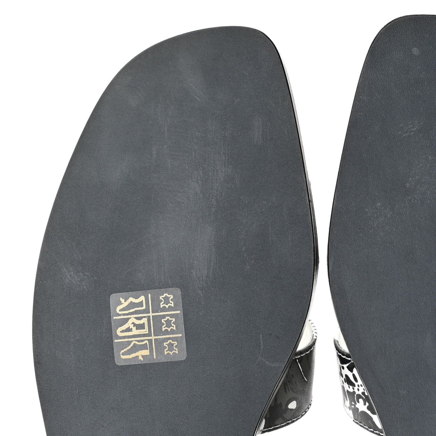 Calfskin Peinture Fraiche Oran Sandals 41 White Black