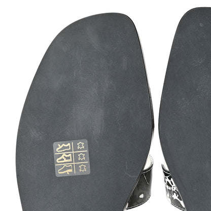 Hermes Calfskin Peinture Fraiche Oran Sandals 41 White Black 9 of 11