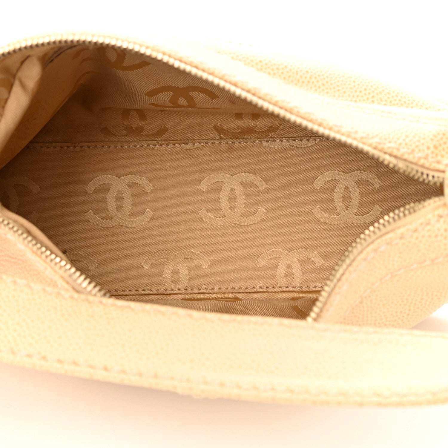 Chanel Caviar CC Wood Chain Hobo Beige 5 of 16