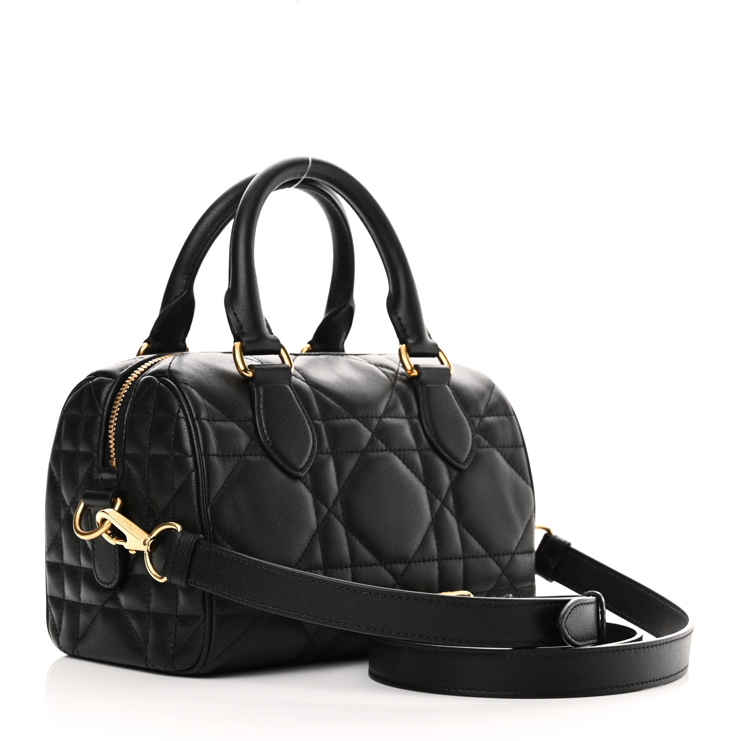 Christian Dior Calfskin Macrocannage Groove 20 Bag Black 3 of 9