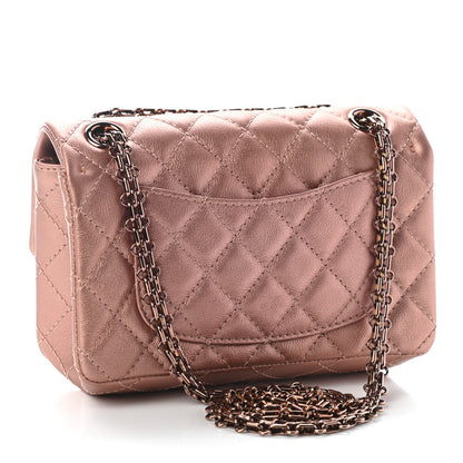 Chanel Metallic Grained Calfskin Quilted 2.55 Reissue Mini Flap Copper Pink 3 of 9