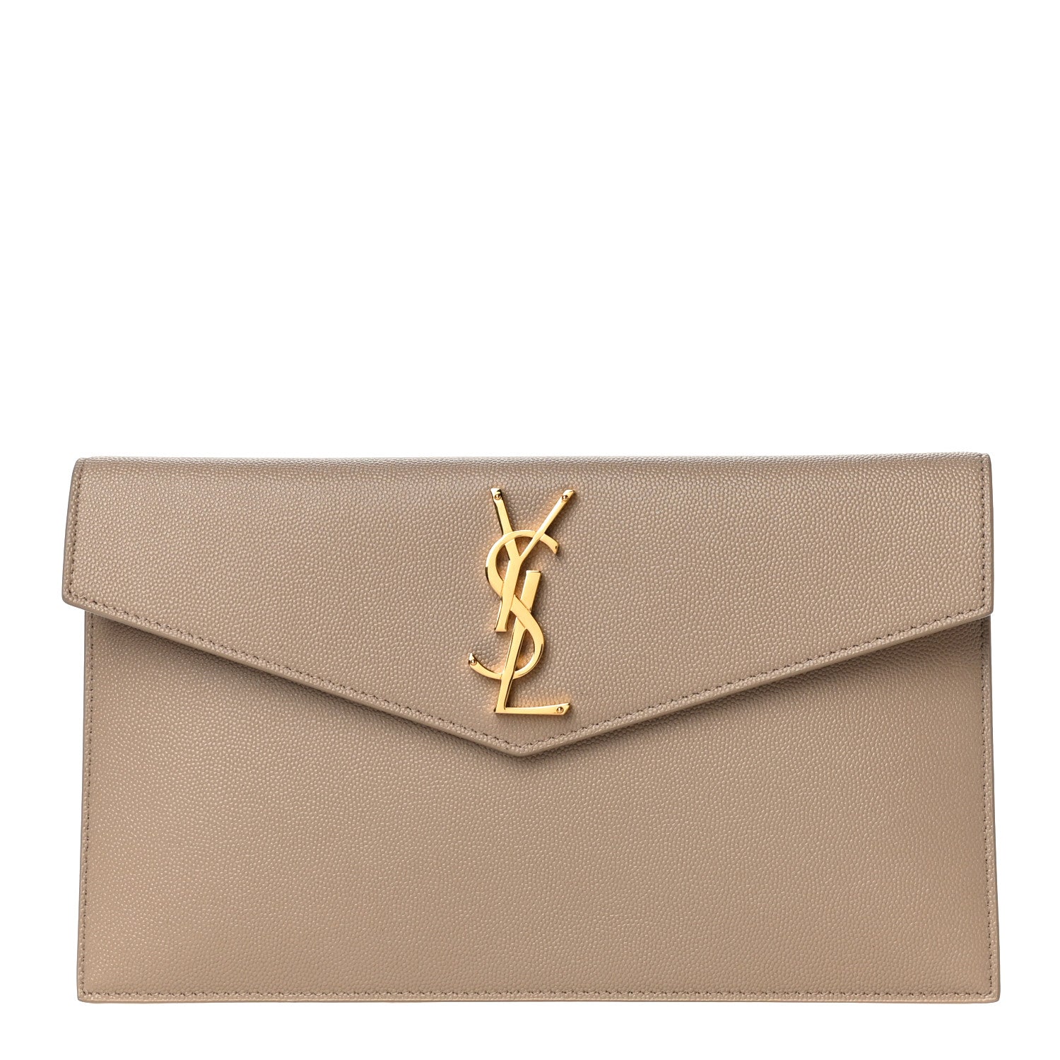 Saint Laurent Grain De Poudre Uptown Pouch Dark Beige 1 of 11