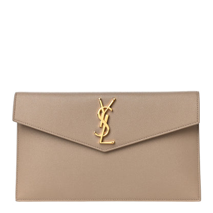 Saint Laurent Grain De Poudre Uptown Pouch Dark Beige 1 of 11