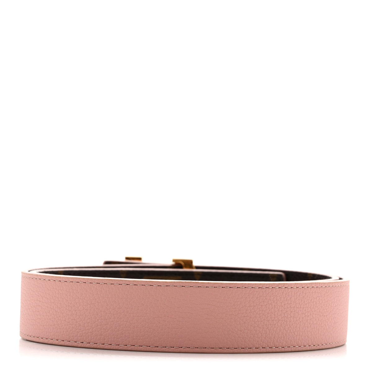 Calfskin Monogram 30mm LV Initiales Reversible Belt 80 32 Rose Ballerine