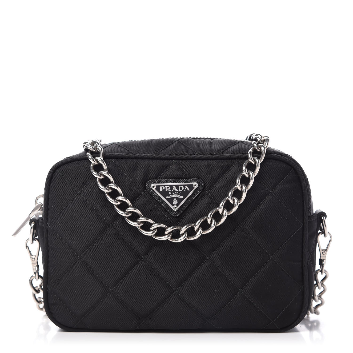 Prada Nylon Tessuto Impuntu Quilted Chain Crossbody Black 1 of 10