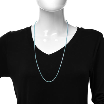 Tiffany Sterling Silver Enamel 1.75mm Chain Necklace Blue 30" 2 of 5