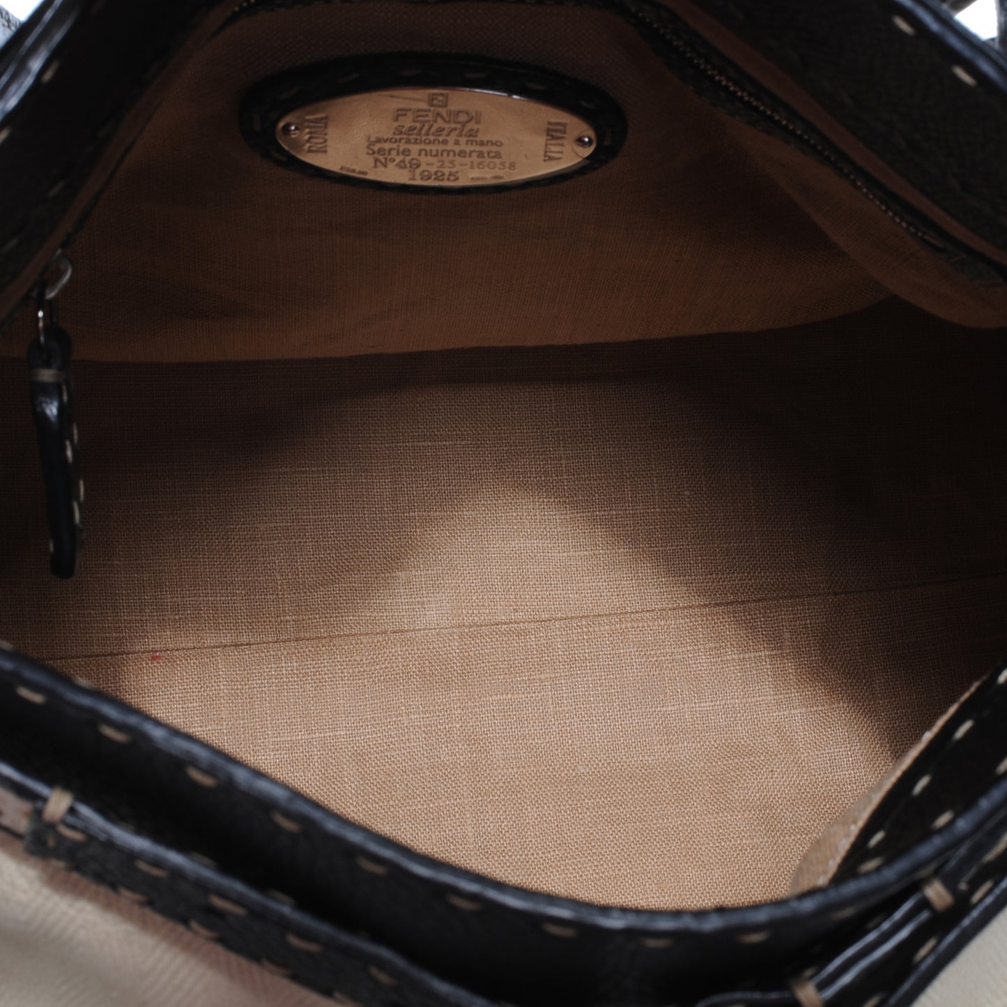 Canvas Calfskin Romano Selleria Villa Borghese Equestrian Satchel