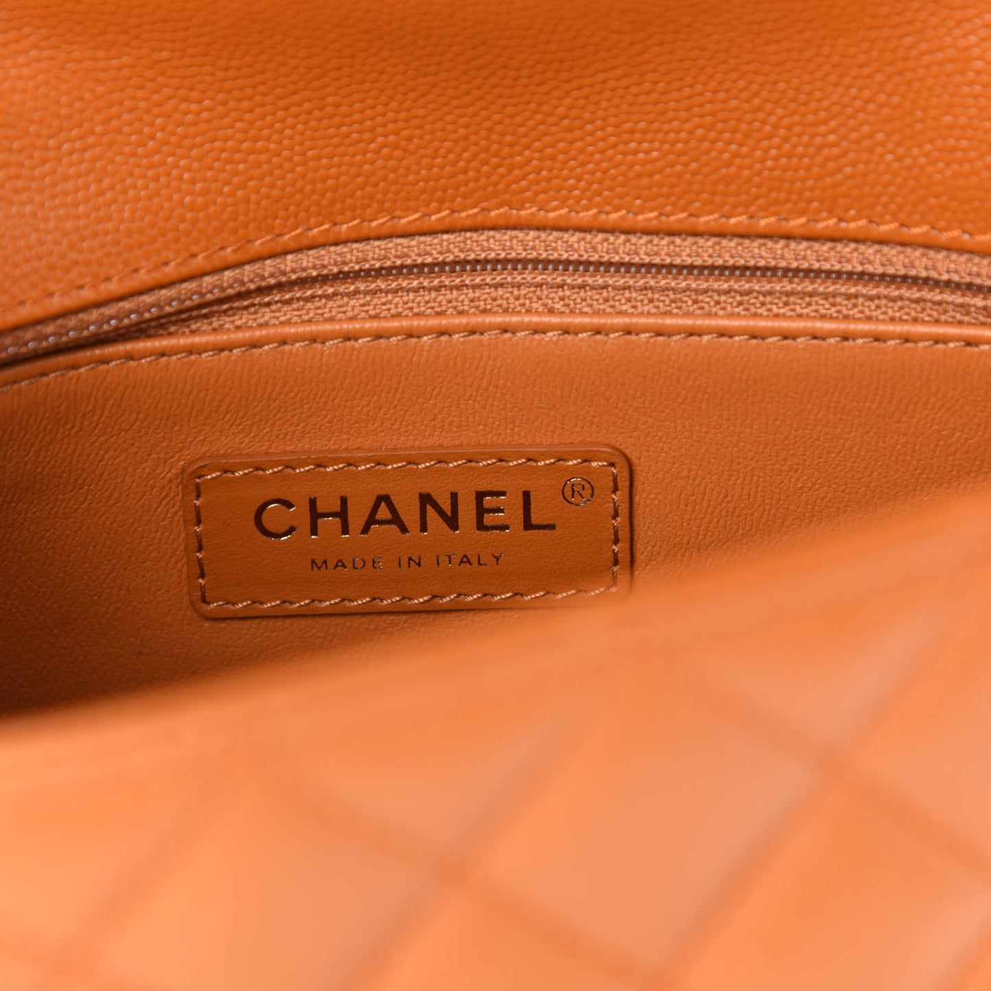 Caviar Quilted Mini Coco Handle Flap Light Brown