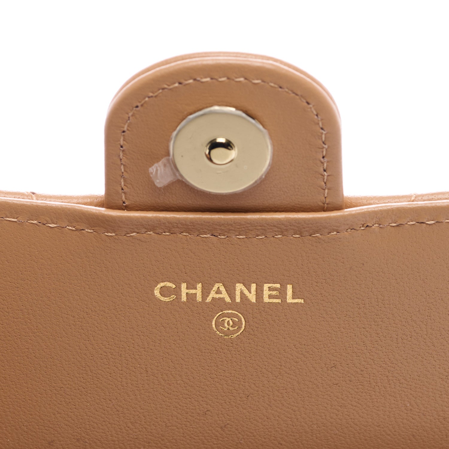Chanel Lambskin Quilted Flap Phone Holder With Chain Beige 6 of 10