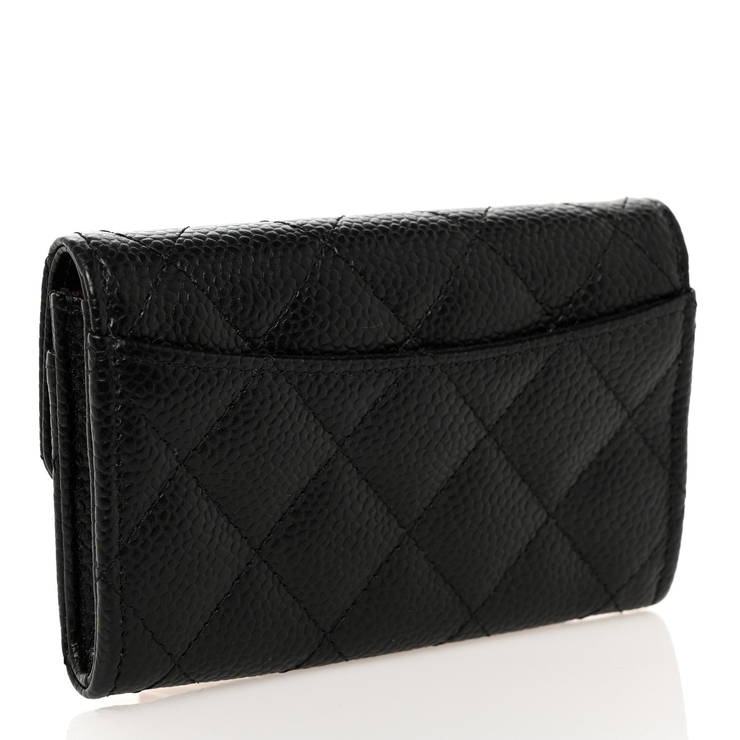 Chanel Caviar Quilted Flap Card Holder Wallet Black 3 of 9