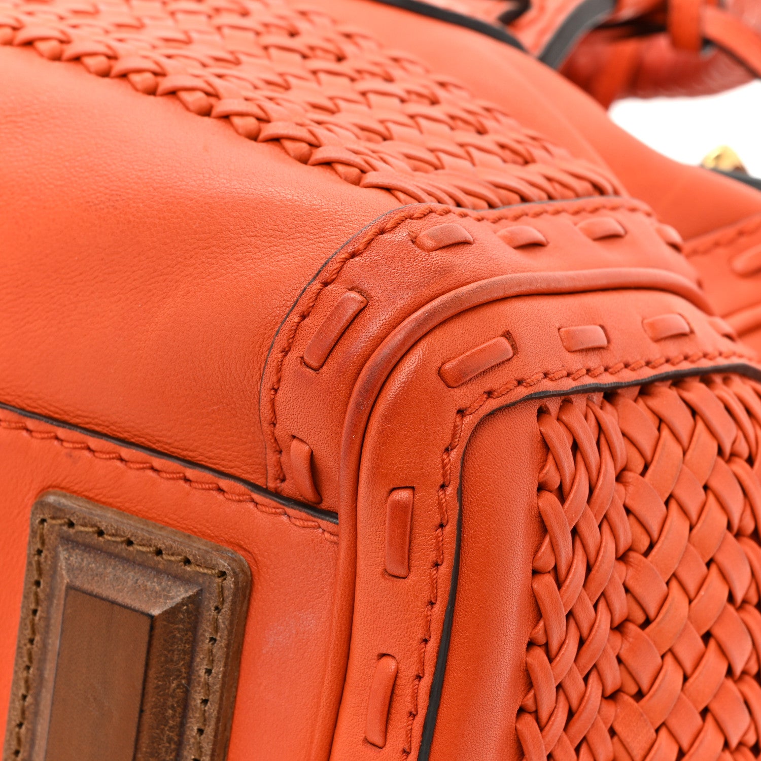 Gucci Calfskin Handmade Medium Top Handle Bag Orange 13 of 19