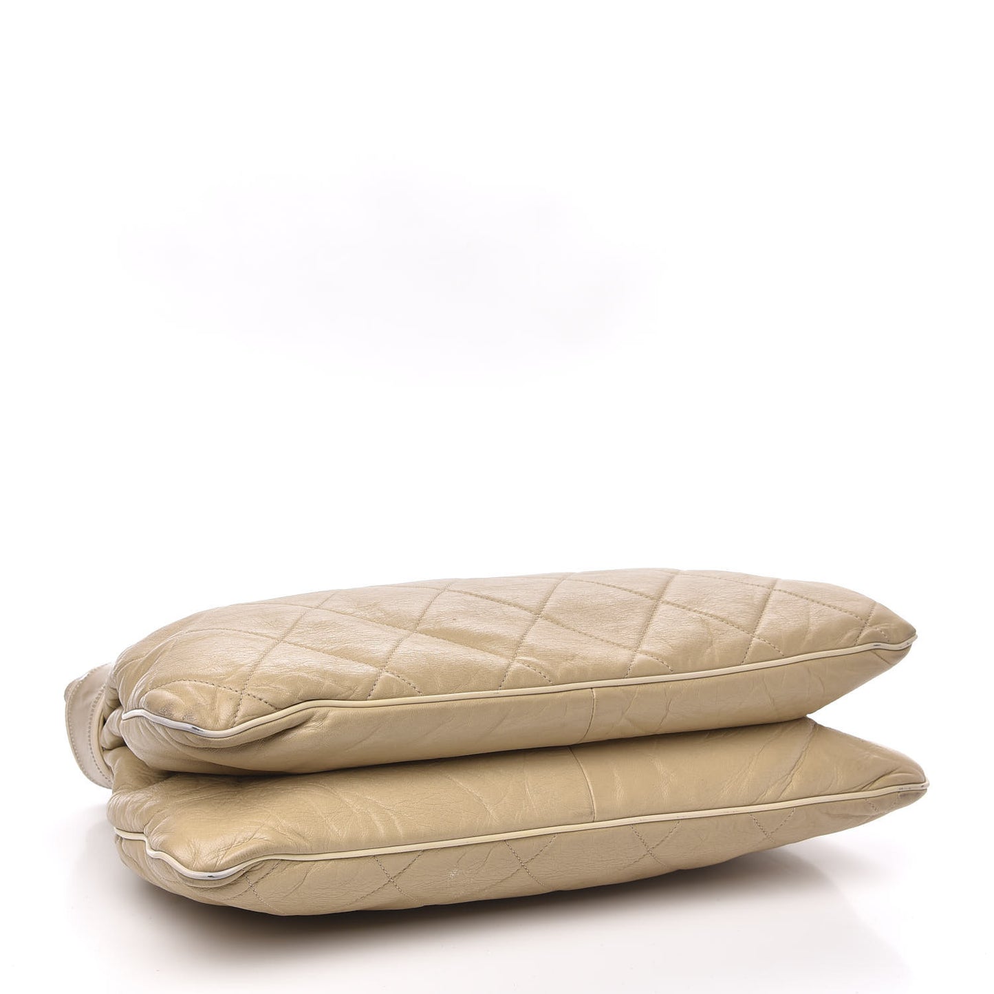 Lambskin Quilted Mademoiselle Accordion Tote Beige