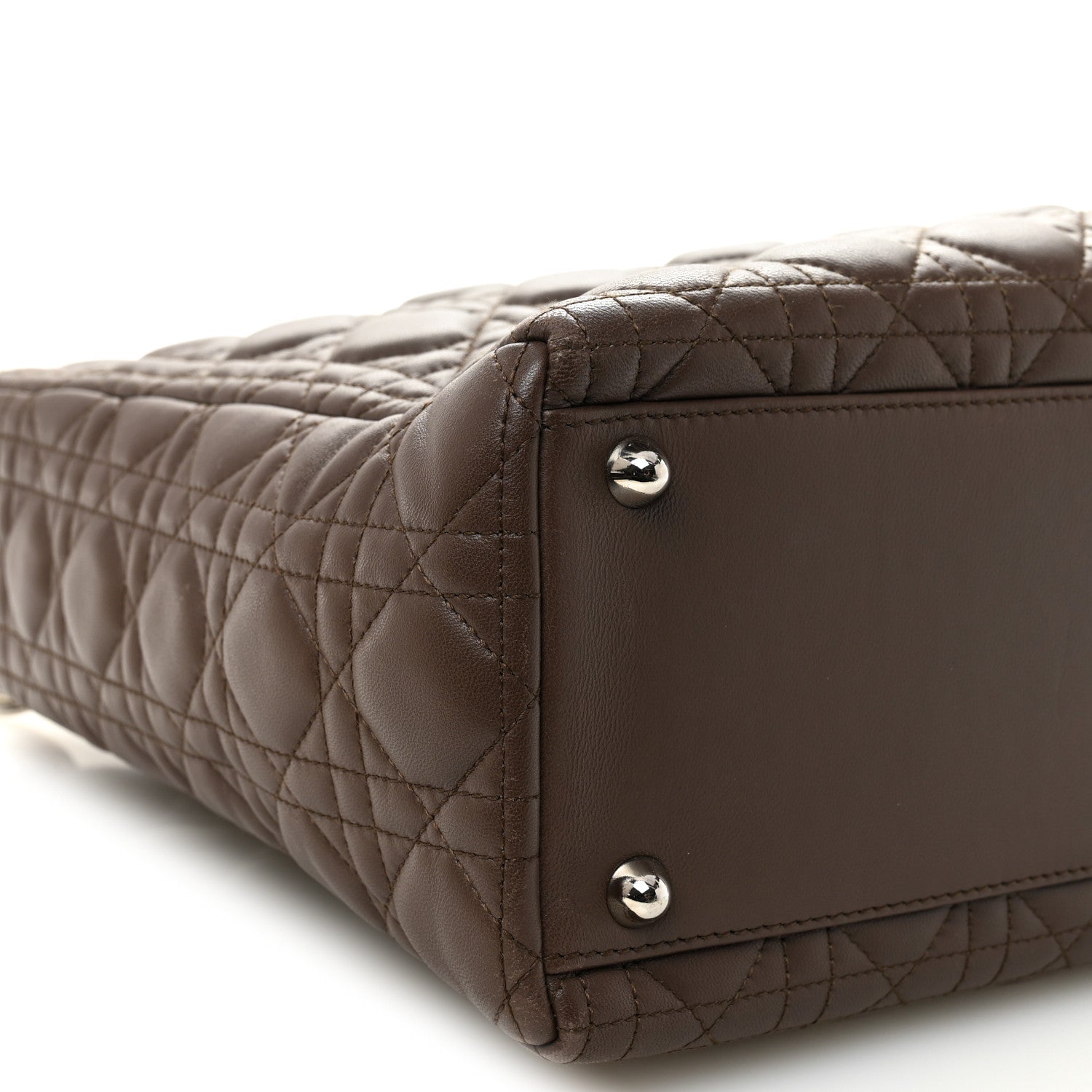 Christian Dior Lambskin Cannage Large Lady Dior Brown 9 of 11
