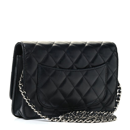Chanel Lambskin Quilted Wallet On Chain WOC Black 2 of 4