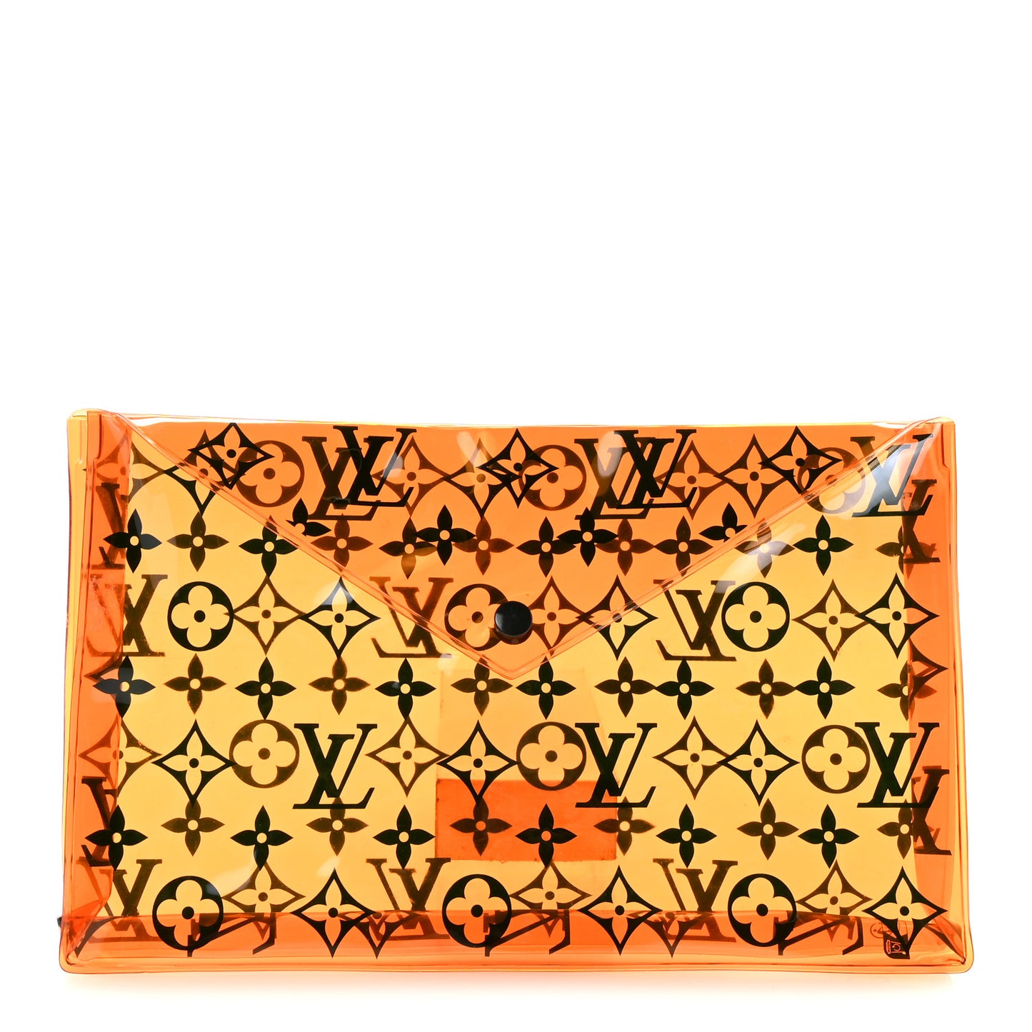 PVC Monogram Printed Envelope Pouch Orange