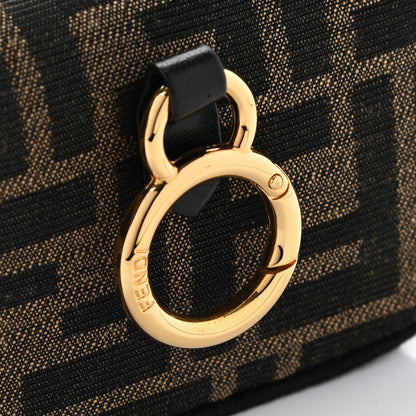 Fendi Fabric Jacquard FF 1974 Nano Baguette Charm Tobacco Moro Black 7 of 7