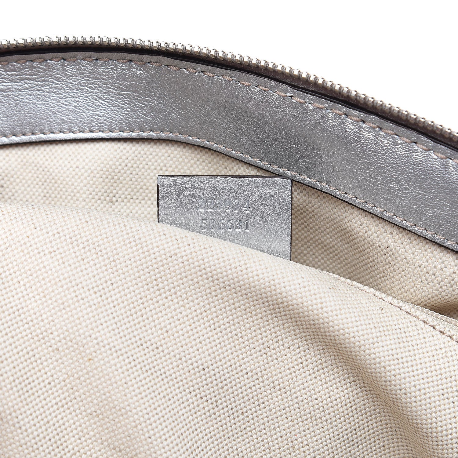 Gucci Metallic Guccissima Medium Sukey Boston Silver 9 of 11