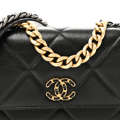 Chanel Lambskin Quilted Chanel 19 Wallet On Chain WOC Black 9 of 12