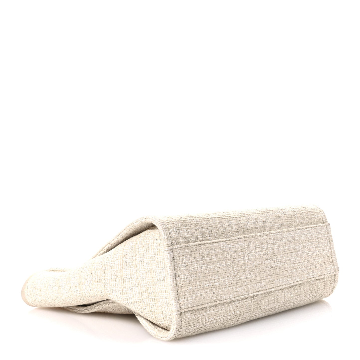 Lurex Boucle Small Deauville Tote Ivory