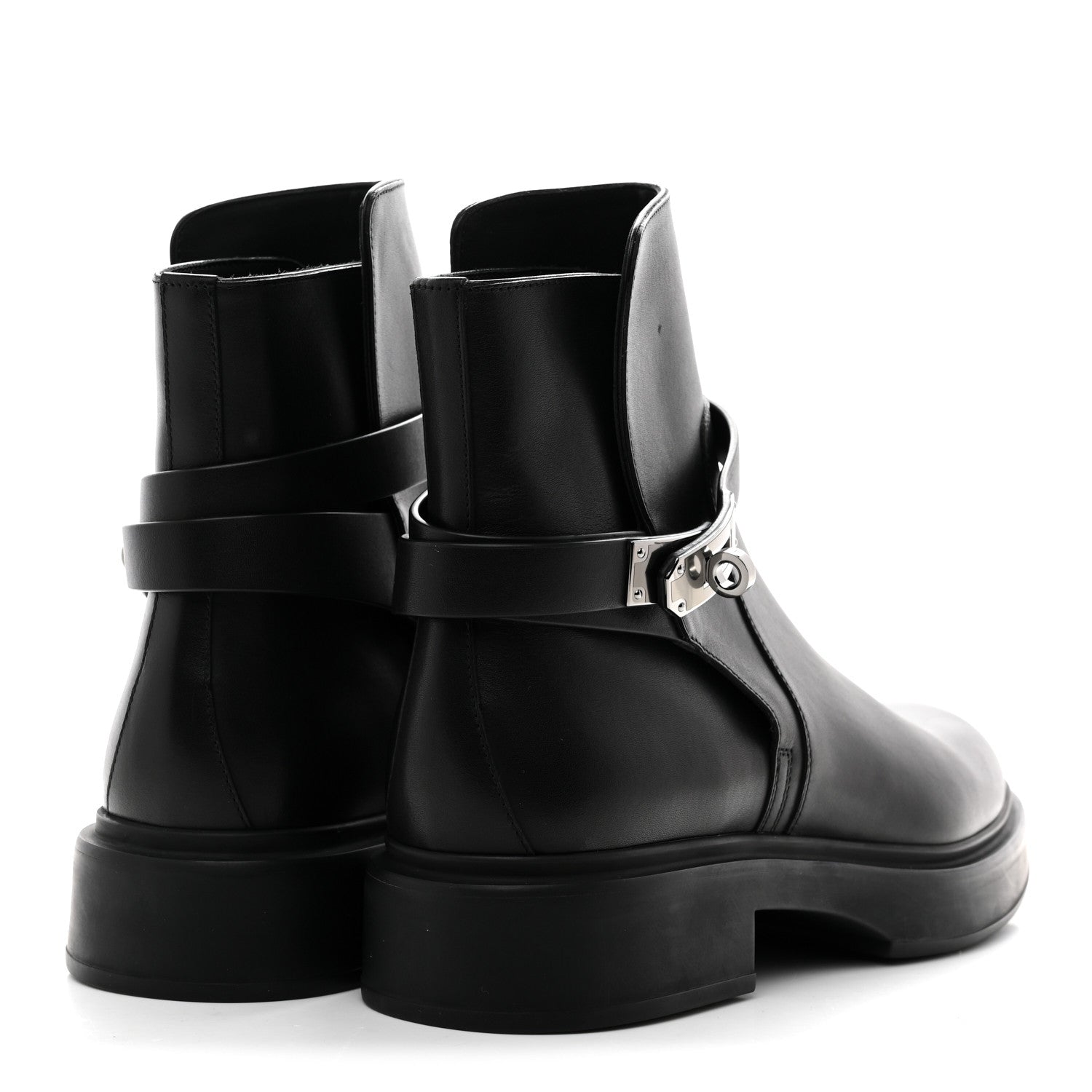 Hermes Calfskin Veo Ankle Boots 39.5 Black 5 of 9