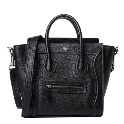 Celine Drummed Calfskin Nano Luggage Black 1 of 11
